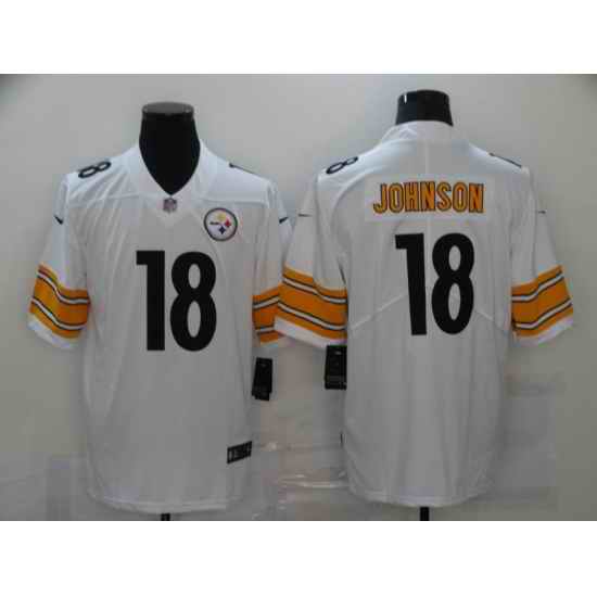 Nike Pittsburgh Steelers 18 Diontae Johnson White Vapor Untouchable Limited Jersey